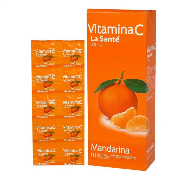 Vitamina C Mandarina La Sante 10 Tiras De 10 Tabletas Masticables 